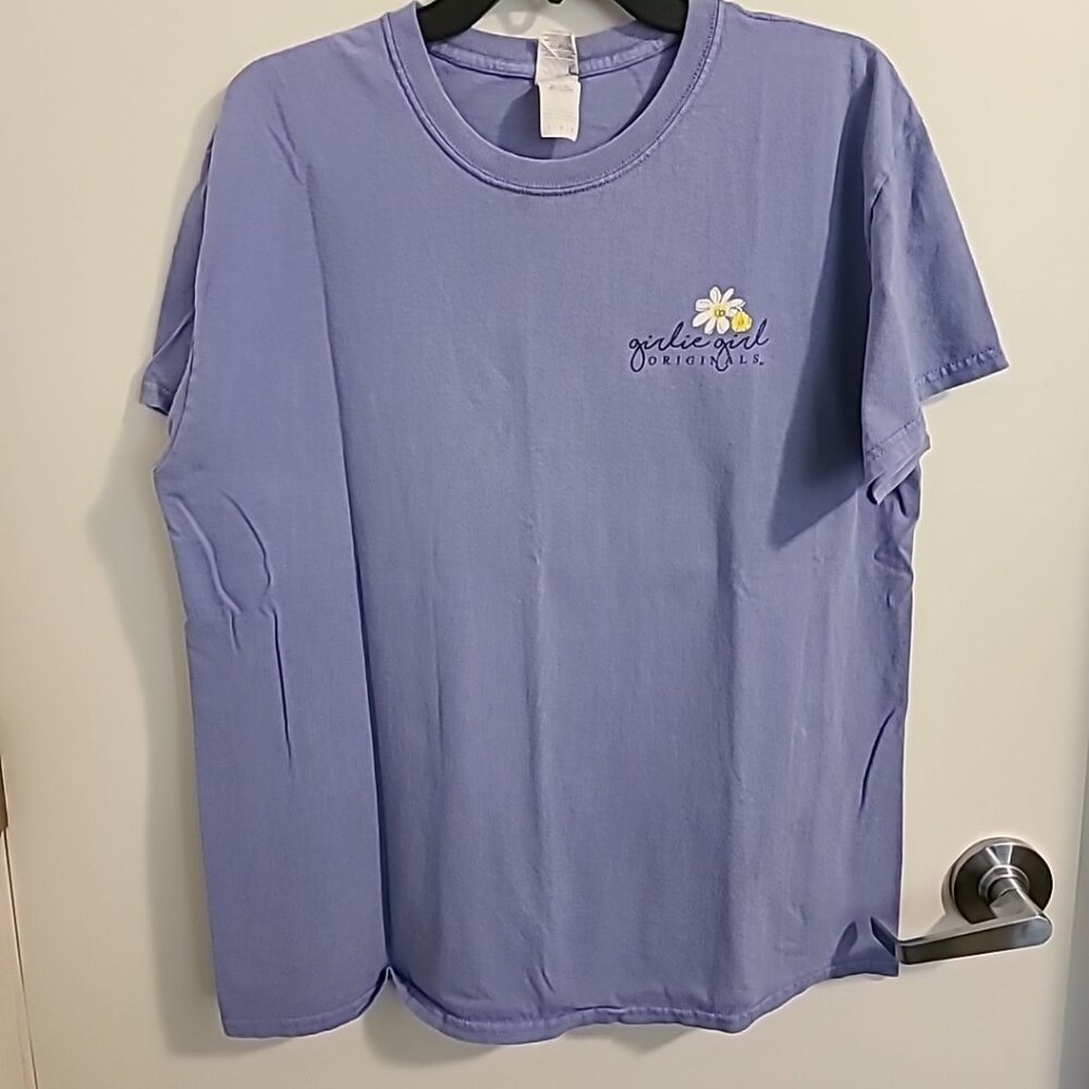 Gildan Graphic Short Sleeve T-Shirt Purple Size Large‎ Ladies Pre-Owned Summer